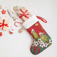 New Zealand Kakapo Christmas Stocking Owl Parrot Santa Sliver Fern Manuka - Red LT14 - Polynesian Pride