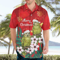 New Zealand Kakapo Christmas Hawaiian Shirt Owl Parrot Santa Sliver Fern Manuka - Red LT14 - Polynesian Pride