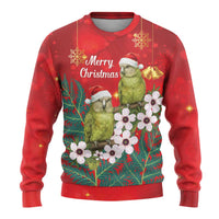 New Zealand Kakapo Christmas Ugly Christmas Sweater Owl Parrot Santa Sliver Fern Manuka - Red LT14 - Polynesian Pride