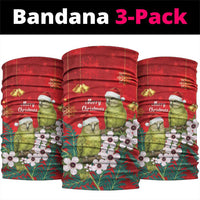New Zealand Kakapo Christmas Neck Gaiter Owl Parrot Santa Sliver Fern Manuka - Red LT14 package One Size: 25*50cm Red - Polynesian Pride