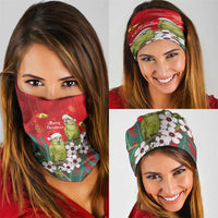 New Zealand Kakapo Christmas Neck Gaiter Owl Parrot Santa Sliver Fern Manuka - Red LT14 - Polynesian Pride