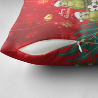 New Zealand Kakapo Christmas Pillow Cover Owl Parrot Santa Sliver Fern Manuka - Red LT14 - Polynesian Pride