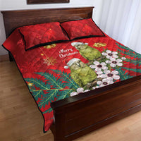 New Zealand Kakapo Christmas Quilt Bed Set Owl Parrot Santa Sliver Fern Manuka - Red LT14 - Polynesian Pride