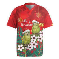 New Zealand Kakapo Christmas Rugby Jersey Owl Parrot Santa Sliver Fern Manuka - Red LT14 Red - Polynesian Pride