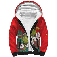 New Zealand Kakapo Christmas Sherpa Hoodie Owl Parrot Santa Sliver Fern Manuka - Red LT14 Unisex Red - Polynesian Pride