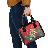 New Zealand Kakapo Christmas Shoulder Handbag Owl Parrot Santa Sliver Fern Manuka - Red LT14 - Polynesian Pride