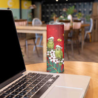 New Zealand Kakapo Christmas Skinny Tumbler Owl Parrot Santa Sliver Fern Manuka - Red LT14 - Polynesian Pride