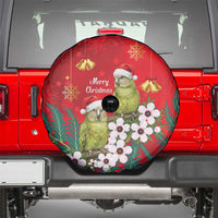New Zealand Kakapo Christmas Spare Tire Cover Owl Parrot Santa Sliver Fern Manuka - Red LT14 - Polynesian Pride