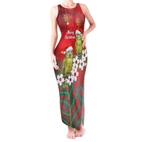 New Zealand Kakapo Christmas Tank Maxi Dress Owl Parrot Santa Sliver Fern Manuka - Red LT14 Women Red - Polynesian Pride