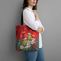 New Zealand Kakapo Christmas Tote Bag Owl Parrot Santa Sliver Fern Manuka - Red LT14 - Polynesian Pride