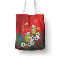 New Zealand Kakapo Christmas Tote Bag Owl Parrot Santa Sliver Fern Manuka - Red LT14 - Polynesian Pride