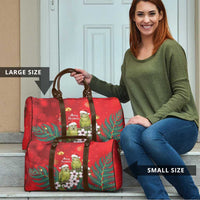 New Zealand Kakapo Christmas Travel Bag Owl Parrot Santa Sliver Fern Manuka - Red LT14 - Polynesian Pride