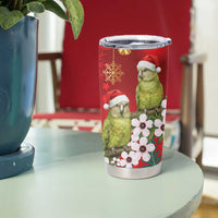 New Zealand Kakapo Christmas Tumbler Cup Owl Parrot Santa Sliver Fern Manuka - Red LT14 - Polynesian Pride