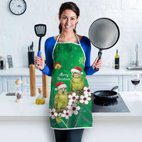 New Zealand Kakapo Christmas Apron Owl Parrot Santa Sliver Fern Manuka - Green LT14 - Polynesian Pride