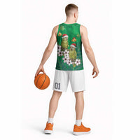 New Zealand Kakapo Christmas Basketball Jersey Owl Parrot Santa Sliver Fern Manuka - Green LT14 - Polynesian Pride