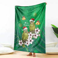 New Zealand Kakapo Christmas Blanket Owl Parrot Santa Sliver Fern Manuka - Green LT14 - Polynesian Pride