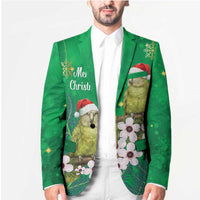 New Zealand Kakapo Christmas Blazer Owl Parrot Santa Sliver Fern Manuka - Green LT14 - Polynesian Pride