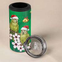 New Zealand Kakapo Christmas 4 in 1 Can Cooler Tumbler Owl Parrot Santa Sliver Fern Manuka - Green LT14 - Polynesian Pride