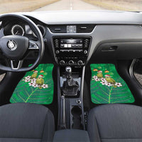 New Zealand Kakapo Christmas Car Mats Owl Parrot Santa Sliver Fern Manuka - Green LT14 Set 2pcs - Front Green - Polynesian Pride