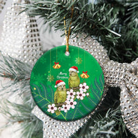 New Zealand Kakapo Christmas Ceramic Ornament Owl Parrot Santa Sliver Fern Manuka - Green LT14 - Polynesian Pride