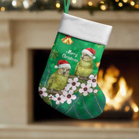 New Zealand Kakapo Christmas Stocking Owl Parrot Santa Sliver Fern Manuka - Green LT14 Set of 2 Green - Polynesian Pride