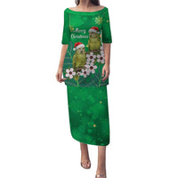 New Zealand Kakapo Christmas Family Matching Puletasi and Hawaiian Shirt Owl Parrot Santa Sliver Fern Manuka - Green LT14 Green - Polynesian Pride
