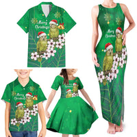 New Zealand Kakapo Christmas Family Matching Tank Maxi Dress and Hawaiian Shirt Owl Parrot Santa Sliver Fern Manuka - Green LT14 - Polynesian Pride
