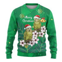 New Zealand Kakapo Christmas Ugly Christmas Sweater Owl Parrot Santa Sliver Fern Manuka - Green LT14 - Polynesian Pride