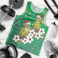 New Zealand Kakapo Christmas Men Tank Top Owl Parrot Santa Sliver Fern Manuka - Green LT14 - Polynesian Pride