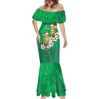 New Zealand Kakapo Christmas Mermaid Dress Owl Parrot Santa Sliver Fern Manuka - Green LT14 - Polynesian Pride