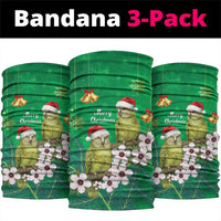 New Zealand Kakapo Christmas Neck Gaiter Owl Parrot Santa Sliver Fern Manuka - Green LT14 package One Size: 25*50cm Green - Polynesian Pride