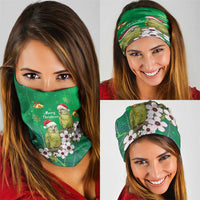 New Zealand Kakapo Christmas Neck Gaiter Owl Parrot Santa Sliver Fern Manuka - Green LT14 - Polynesian Pride