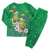 New Zealand Kakapo Christmas Pajama Set Owl Parrot Santa Sliver Fern Manuka - Green LT14 - Polynesian Pride