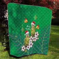 New Zealand Kakapo Christmas Quilt Owl Parrot Santa Sliver Fern Manuka - Green LT14 - Polynesian Pride