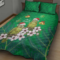 New Zealand Kakapo Christmas Quilt Bed Set Owl Parrot Santa Sliver Fern Manuka - Green LT14 - Polynesian Pride