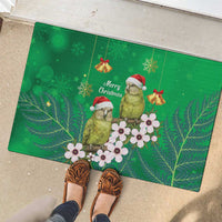 New Zealand Kakapo Christmas Rubber Doormat Owl Parrot Santa Sliver Fern Manuka - Green LT14 - Polynesian Pride