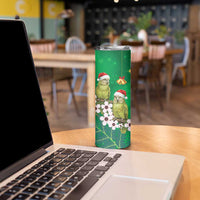 New Zealand Kakapo Christmas Skinny Tumbler Owl Parrot Santa Sliver Fern Manuka - Green LT14 - Polynesian Pride