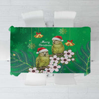 New Zealand Kakapo Christmas Tablecloth Owl Parrot Santa Sliver Fern Manuka - Green LT14 Green - Polynesian Pride