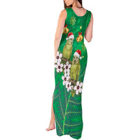 New Zealand Kakapo Christmas Tank Maxi Dress Owl Parrot Santa Sliver Fern Manuka - Green LT14 - Polynesian Pride