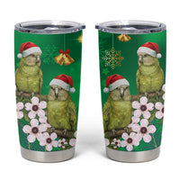 New Zealand Kakapo Christmas Tumbler Cup Owl Parrot Santa Sliver Fern Manuka - Green LT14 Green - Polynesian Pride