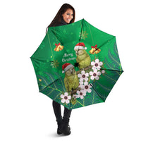 New Zealand Kakapo Christmas Umbrella Owl Parrot Santa Sliver Fern Manuka - Green LT14 - Polynesian Pride