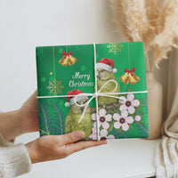 New Zealand Kakapo Christmas Wrapping Paper Owl Parrot Santa Sliver Fern Manuka - Green LT14 - Polynesian Pride