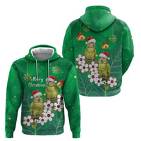 New Zealand Kakapo Christmas Zip Hoodie Owl Parrot Santa Sliver Fern Manuka - Green LT14 - Polynesian Pride