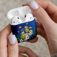New Zealand Kakapo Christmas AirPods Case Owl Parrot Santa Sliver Fern Manuka - Blue LT14 - Polynesian Pride