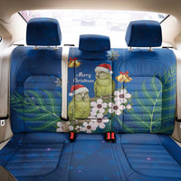 New Zealand Kakapo Christmas Back Car Seat Cover Owl Parrot Santa Sliver Fern Manuka - Blue LT14 - Polynesian Pride