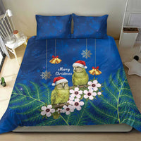 New Zealand Kakapo Christmas Bedding Set Owl Parrot Santa Sliver Fern Manuka - Blue LT14 - Polynesian Pride