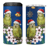 New Zealand Kakapo Christmas 4 in 1 Can Cooler Tumbler Owl Parrot Santa Sliver Fern Manuka - Blue LT14 One Size: 16 oz Blue - Polynesian Pride