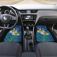 New Zealand Kakapo Christmas Car Mats Owl Parrot Santa Sliver Fern Manuka - Blue LT14 Set 2pcs - Front Blue - Polynesian Pride