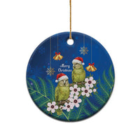New Zealand Kakapo Christmas Ceramic Ornament Owl Parrot Santa Sliver Fern Manuka - Blue LT14 - Polynesian Pride