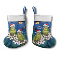 New Zealand Kakapo Christmas Stocking Owl Parrot Santa Sliver Fern Manuka - Blue LT14 - Polynesian Pride